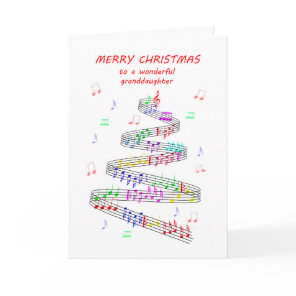 Granddaughter Sheet Music Christmas Holiday Card
