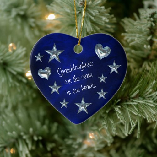 Granddaughter Star and Heart Christmas Ornament