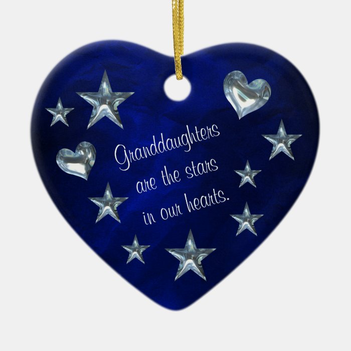 Granddaughter Star and Heart Christmas Ornament Zazzle