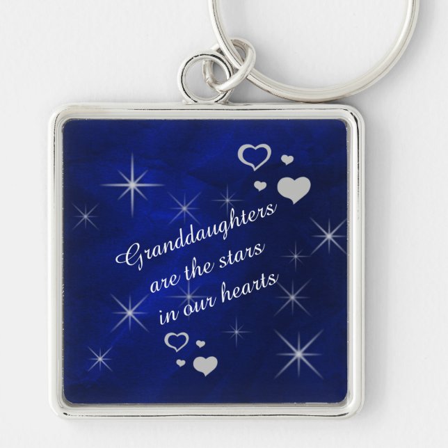 Granddaughter Star Heart Keychain (Front)