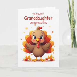 Granddaughter Thanksgiving Sweet Candy Corn Turkey Card