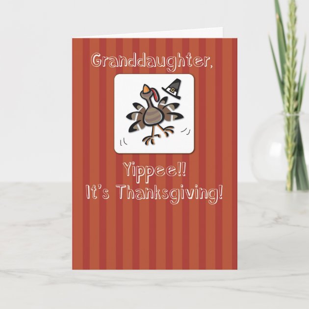 Granddaughter, Thanksgiving Turkey, Religious Holiday Card