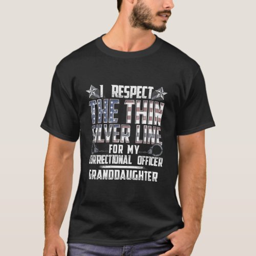 Granddaughter Thin Silver Line Correctional Office T_Shirt