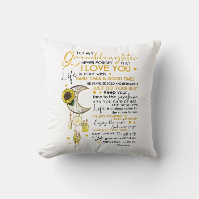 Granddaughter Throw Pillow (Front)