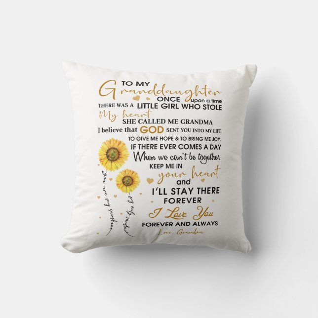 Granddaughter Throw Pillow (Front)