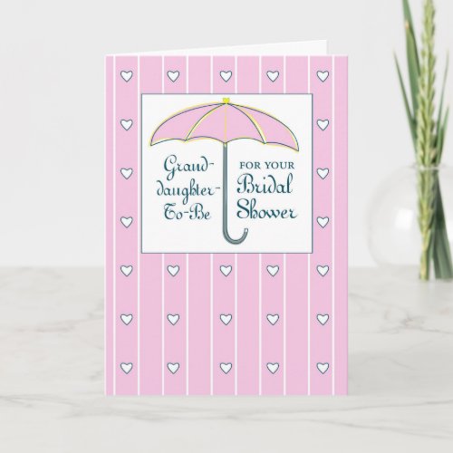 Granddaughter_To_Be Bridal Shower Pink Umbrella Card