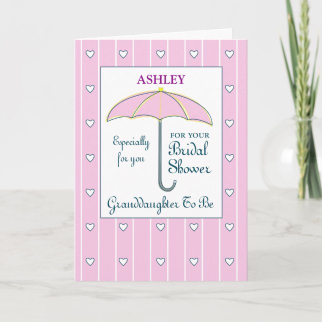 Granddaughter To Be Personalize Name Bridal Shower Card (Front)