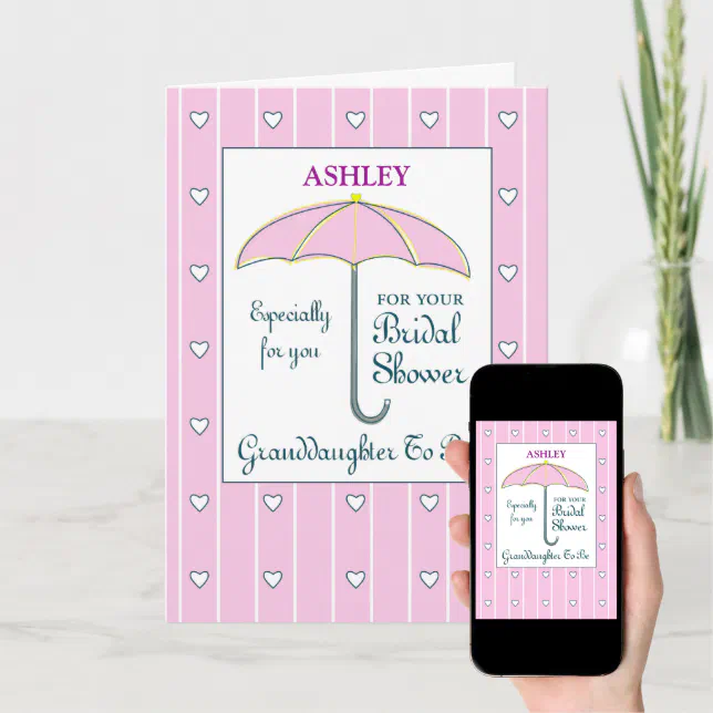 Granddaughter To Be Personalize Name Bridal Shower Card Zazzle