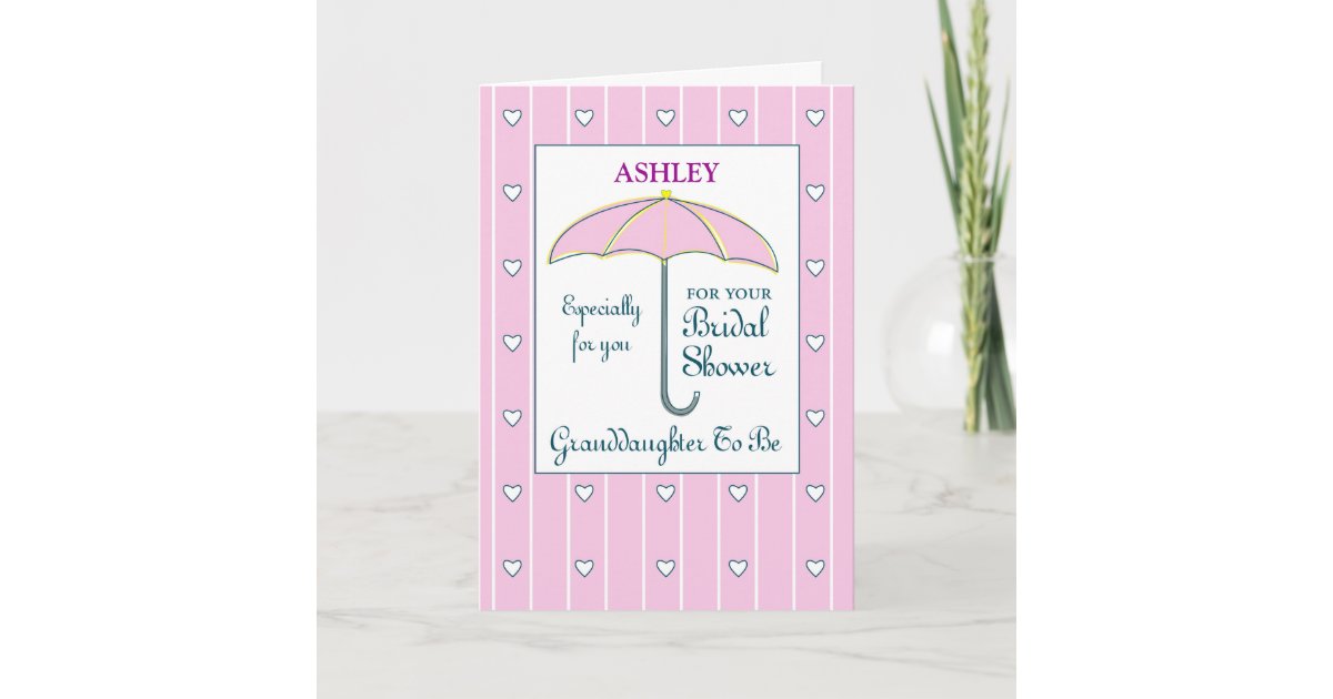 Granddaughter To Be Personalize Name Bridal Shower Card