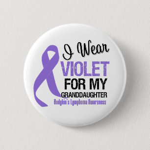 Granddaughter Violet Ribbon Hodgkins Lymphoma Pinback Button