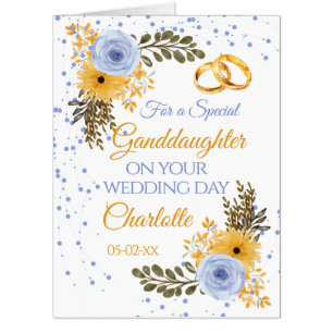 Granddaughter Wedding Day Floral Oversized Card