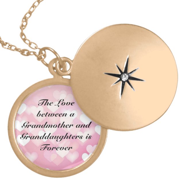 Granddaughter with Hearts Gold Plated Necklace (Front)