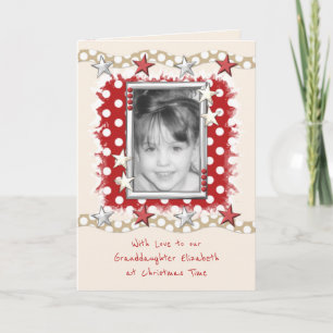 Granddaughter with love at Christmas red Holiday Card
