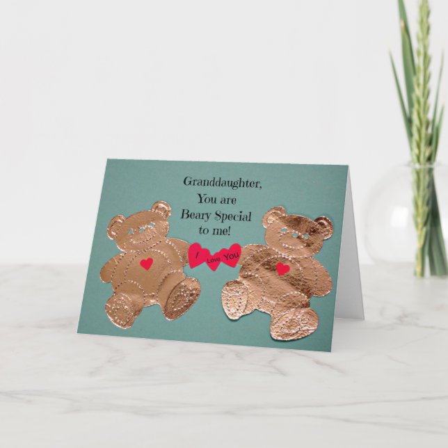 Granddaughter, you are Beary Special to me! Holiday Card (Front)