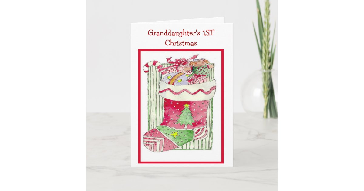 Granddaughter's 1ST Christmas - Greeting Card | Zazzle