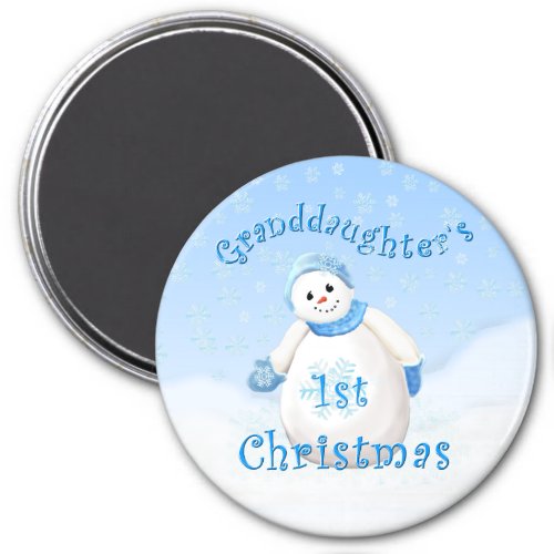 Granddaughters 1st Christmas Snowman  Magnet
