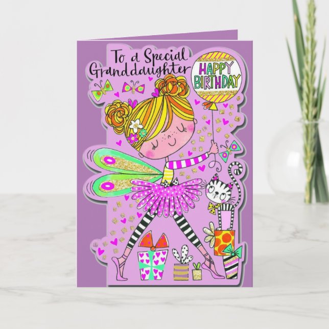 Granddaughter's 6th Birthday Card - Magical Fairy (Front)