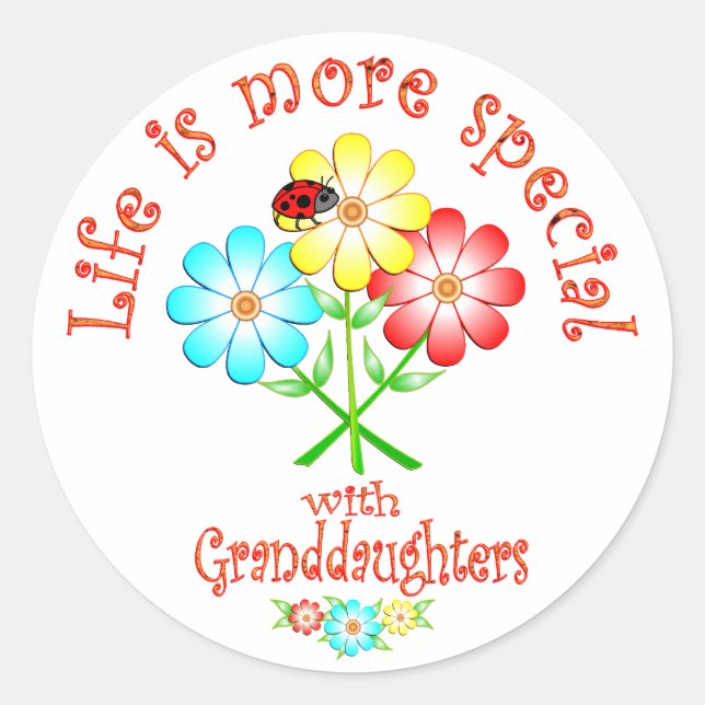 Granddaughters are Special Classic Round Sticker (Front)