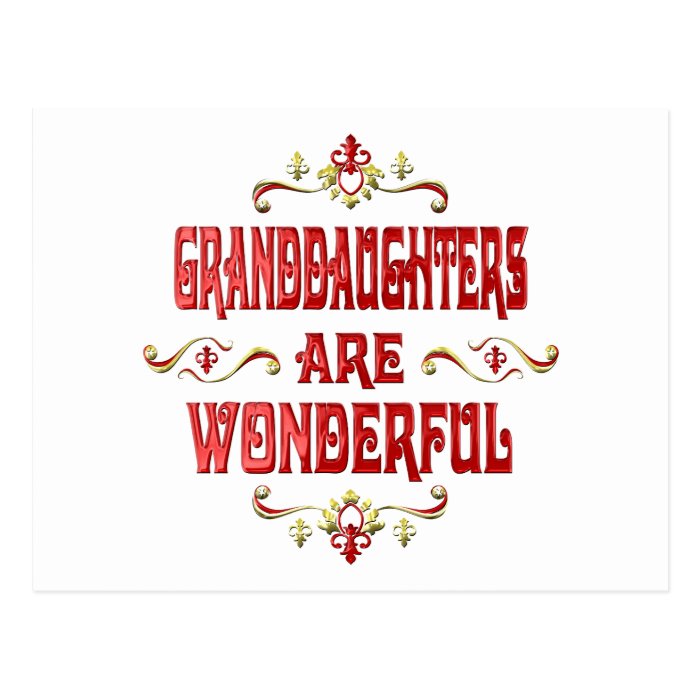 Granddaughters are Wonderful Post Card