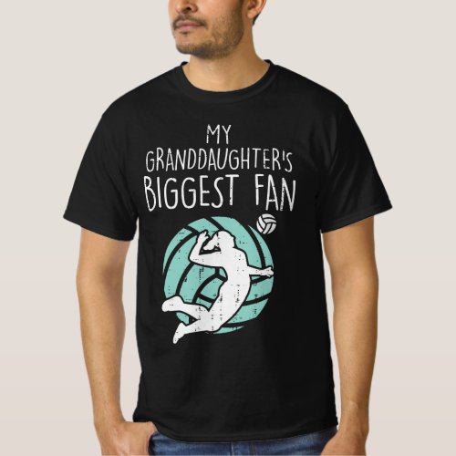 Granddaughters Biggest Fan Volleyball Family Grand T_Shirt