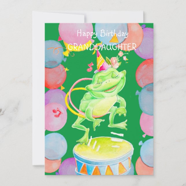 Granddaughter's Birthday Greetings Card. Thank You Card (Front)