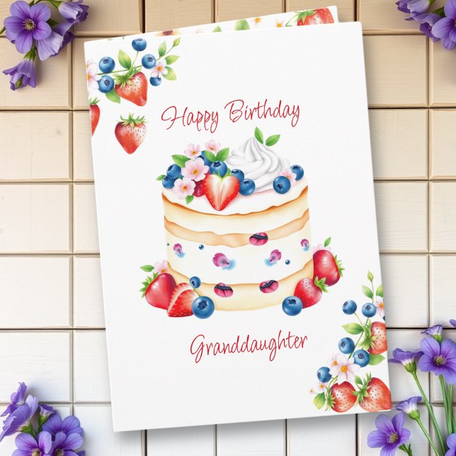 Granddaughter's Birthday Watercolor Whimsical  Card (Creator Uploaded)