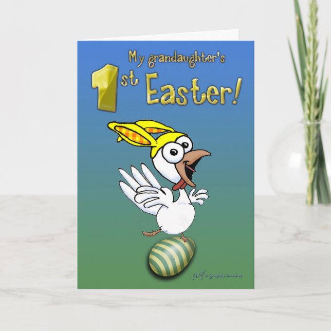 Granddaughter's First Easter. Holiday Card (Front)