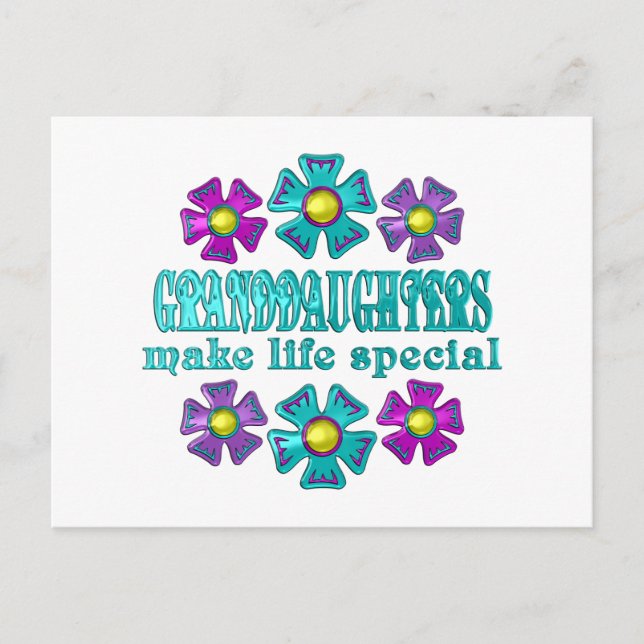 GRANDDAUGHTERS MAKE LIFE SPECIAL POSTCARD (Front)