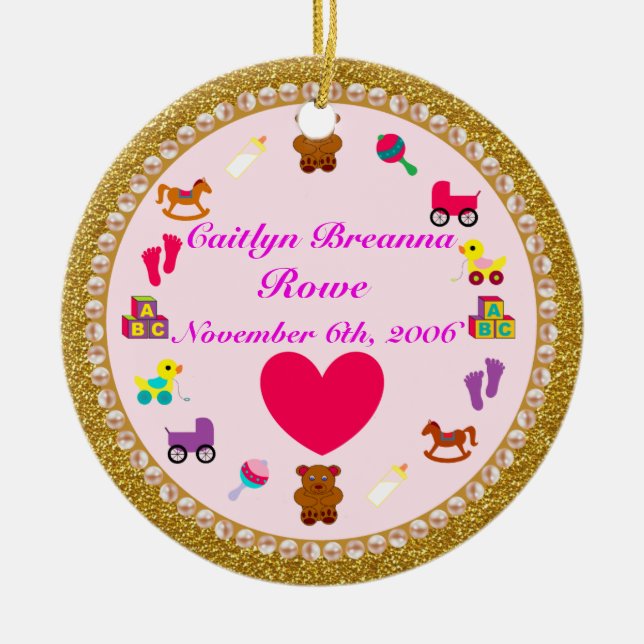 Granddaughter's Personalized Christmas Ornament (Front)