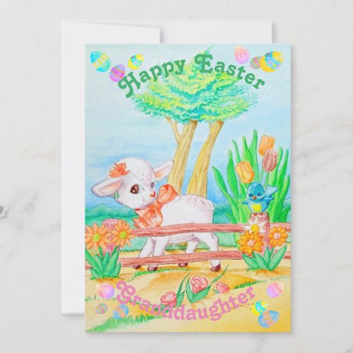 Granddaughters Personalized Easter Card Announcement