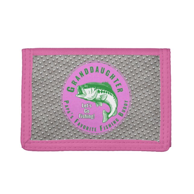 “Granddaughters Rock” Let’s Go Fishing Today! Trifold Wallet (Front)