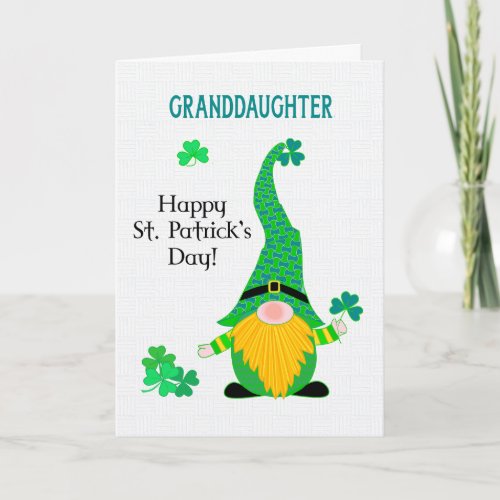 Granddaughters St Patricks Fun Leprechaun Card