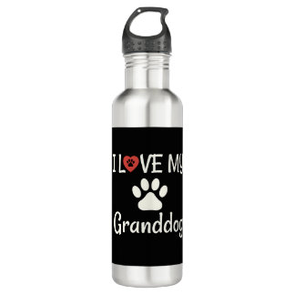 Granddog Dog Grandma Grandpa I Love My Granddog Stainless Steel Water Bottle