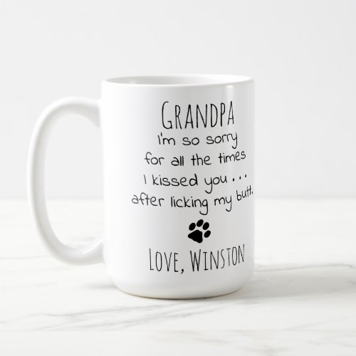 Granddog Personalized Pet Photo Funny Dog Grandpa Coffee Mug