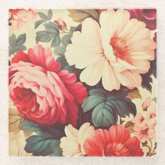 Grandeur Garden Bloom Glass Coaster