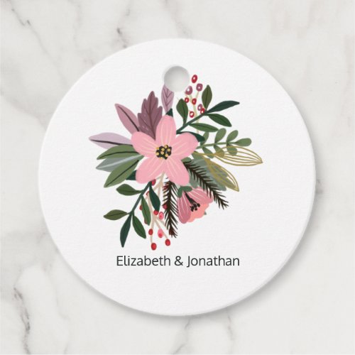 Grandeur Plum Pink Black and Gold Party Favor Tags