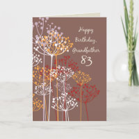 Grandfather 83rd Birthday Brown Wildflowers