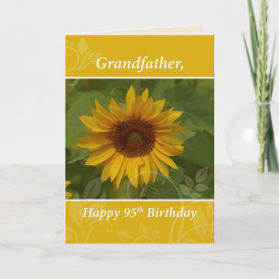 Grandfather 95th Birthday with Sunflower Card