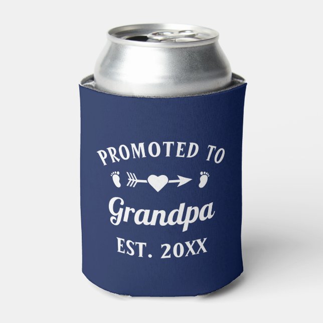 Grandfather Abuelo Gramps Papa Promoted To Grandpa Can Cooler (Can Front)