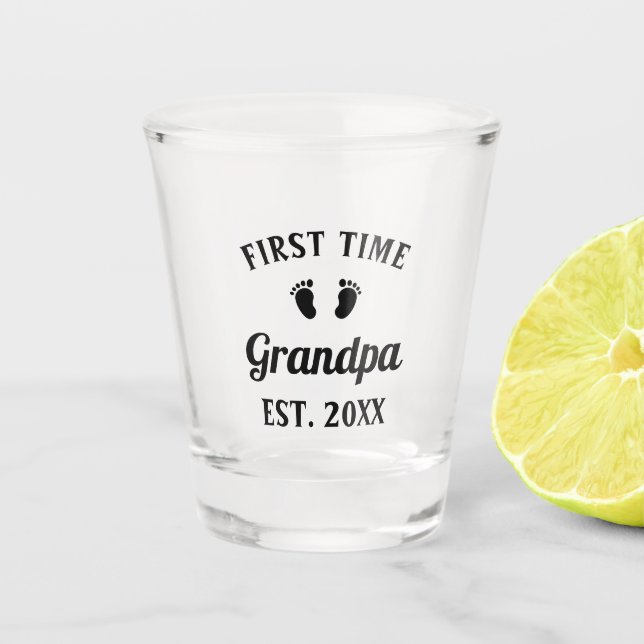 Grandfather Abuelo Nonno Gramps First Time Grandpa Shot Glass (Front)