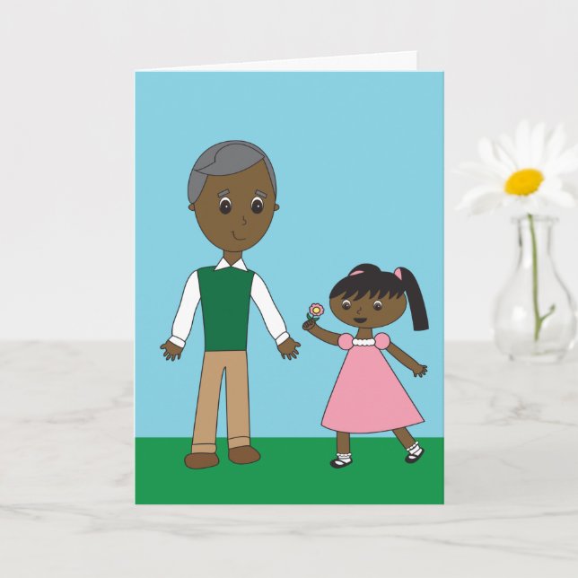 Grandfather African American Grandparents Day Cute Card (Small Plant)