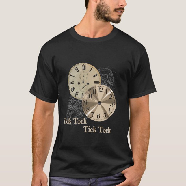 Grandfather Alarm Clock Time Tick Tock Clock T-Shirt (Front)