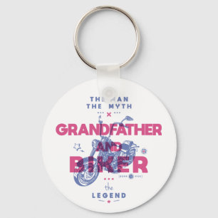 Grandfather and biker the man the myth the legend  keychain
