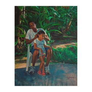 Grandfather and Child 2010 Wood Wall Art