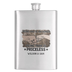 Grandfather Being Papa Is Priceless Father Fla Flask