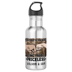 Grandfather   Being Papa Is Priceless   Father Stainless Steel Water Bottle