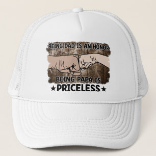 Grandfather   Being Papa Is Priceless   Father Trucker Hat