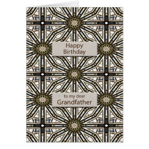 Grandfather Birthday Abstract Mandala Design Cards