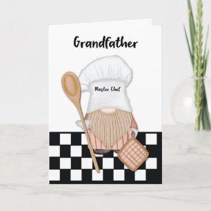 Grandfather Birthday Whimsical Gnome Chef Cooking Card