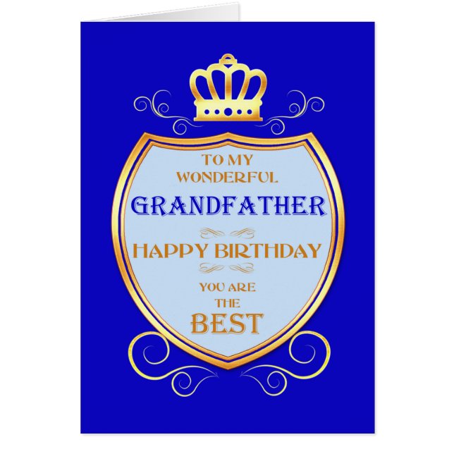 Grandfather Birthday with Shield Cards (Front)